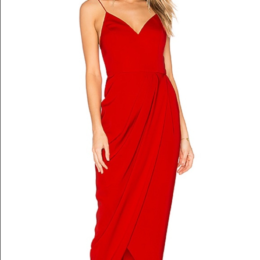 Revolve Shona Joy draped crossover cocktail dress